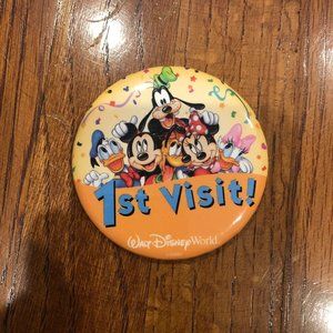 Disney Parks Button Pin 2.75" Souvenir MY 1ST VISIT!  Pre-owned READ DESCRIPTION